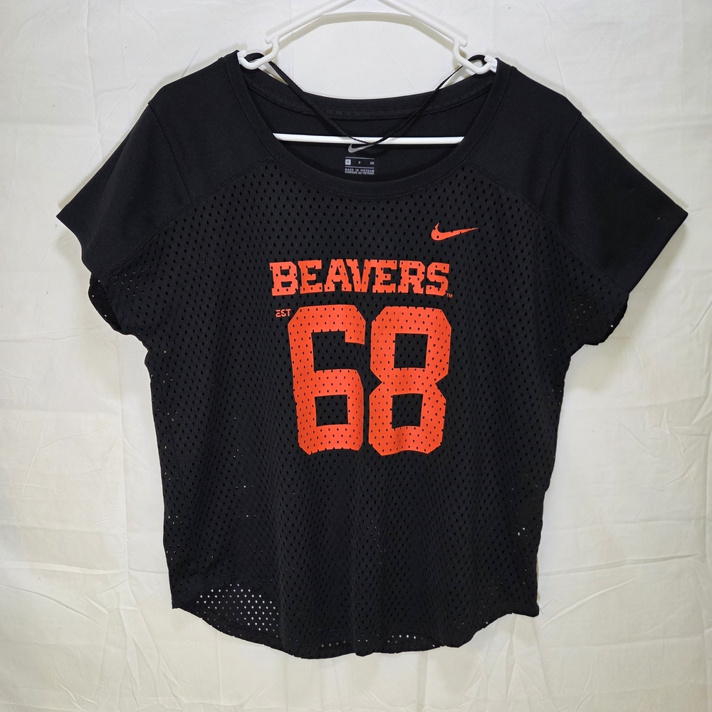 OSU Beavers Nike Women's Black and Orange Mesh Top Oregon State Football